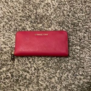 MK Red Jet Set Travel wallet